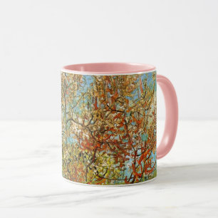 Rosa Peach Träd i Blommar av Vincent van Gogh Mugg
