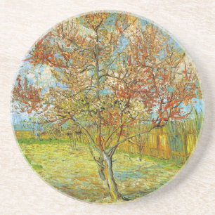 Rosa Peach Träd i Blommar av Vincent van Gogh Underlägg