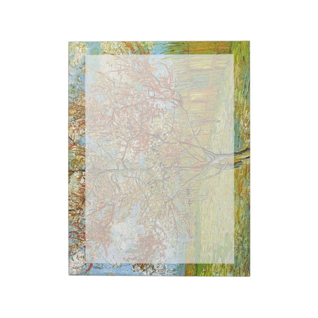 Rosa Peach Träd i Blommar Reminiscence of Mauve Anteckningsblock (Roterad)