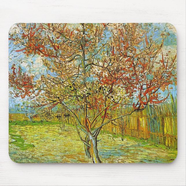 Rosa Peach Träd i Blommar Reminiscence of Mauve Musmatta (Framsidan)