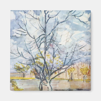 Rosa Peach Träd Van Gogh Fine Art Magnet