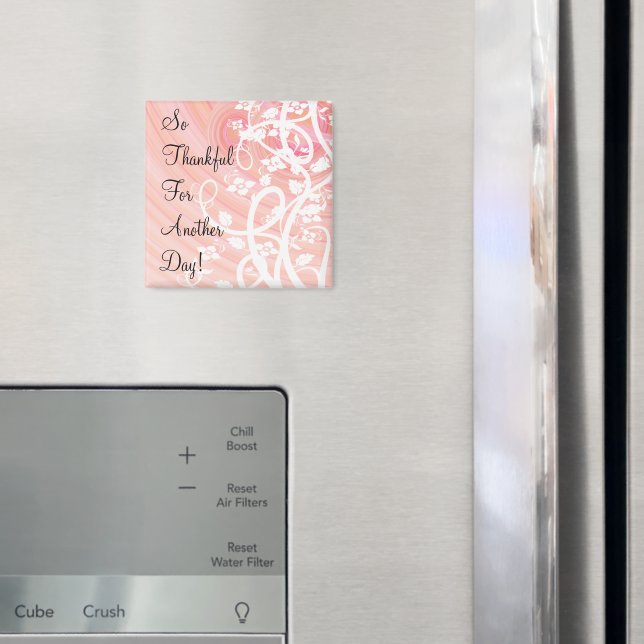 Rosa Peach Vines Blommigt inspiration Anpassningsb Magnet (In Situ (Fridge))
