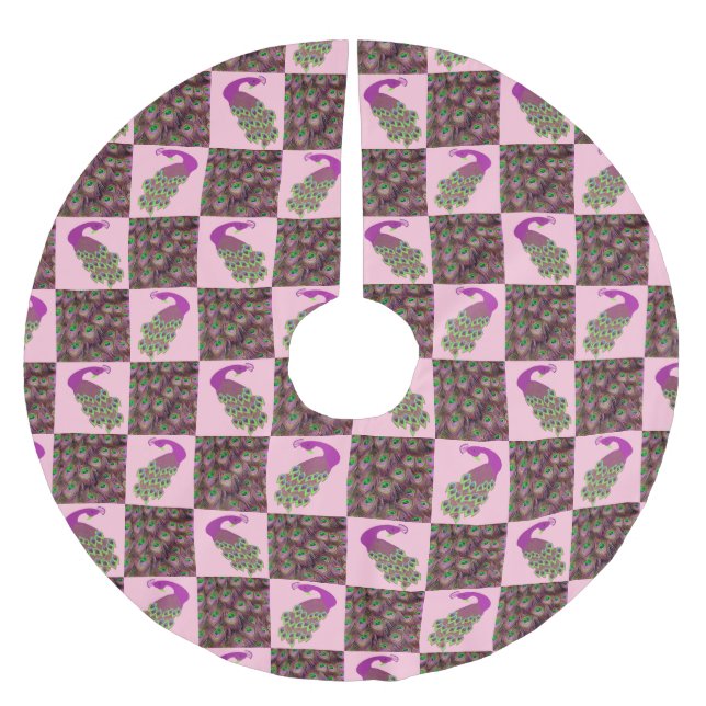 Rosa Peacock Julgran Skirt Julgransmatta Borstad Polyester (Framsidan)