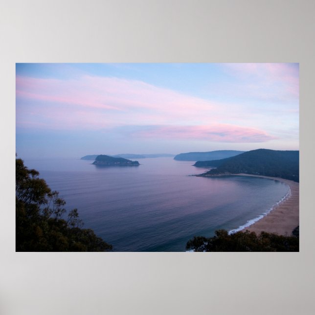 Rosa Pearl Beach Sunset Poster (Framsidan)