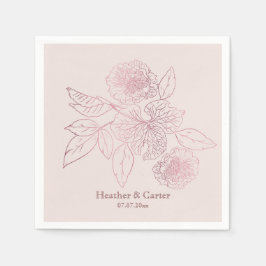 Rosa Pearl Botanical Pappersservett