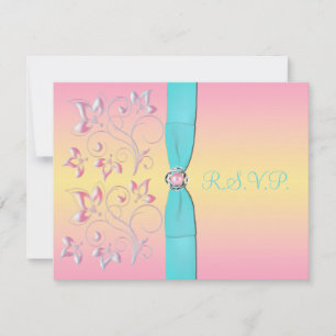Rosa Pearl & Söt Pastels Sweet 16 OSA kort
