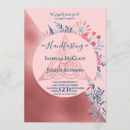 Rosa Pearl Watercolor Blommigt Pagan Handfixing Inbjudningar