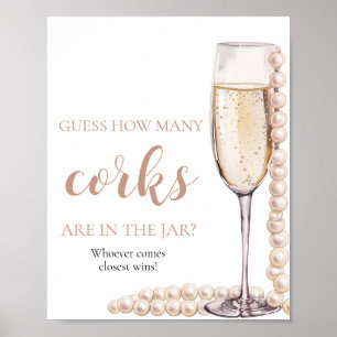 Rosa Pearls and Prosecco gissar hur många Kork-spe Poster