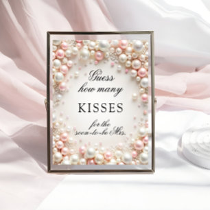 Rosa Pearls hur många Kisses Möhippa-spel Poster