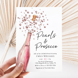  Rosa Pearls och Prosecco-Möhippa Inbjudningar