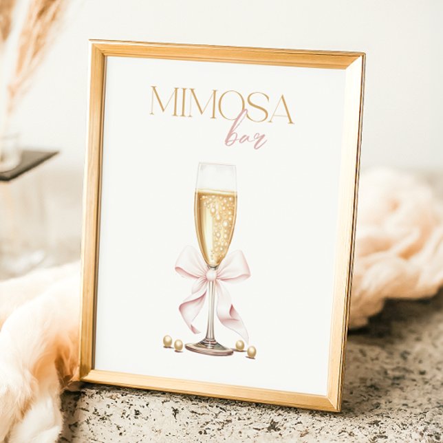 Rosa Pearls & Prosecco Möhippa Mimosa Pub Poster (Skapare uppladdad)