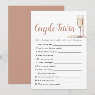 Rosa Pearls & Prosecco par Trivia Möhippa Game Inbjudningar