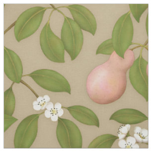 Rosa Pears on Light Brown (stor ) Tyg