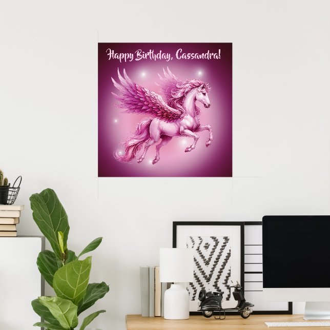 Rosa Pegasus Fantasy Design Matte Poster (Hemmakontoret)