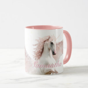 Rosa Pegasus Mugg med Dreamy Design Horse Kärlek