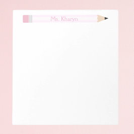 Rosa Pencil Lärare, Anpassningsbar Lärare Anteckningsblock