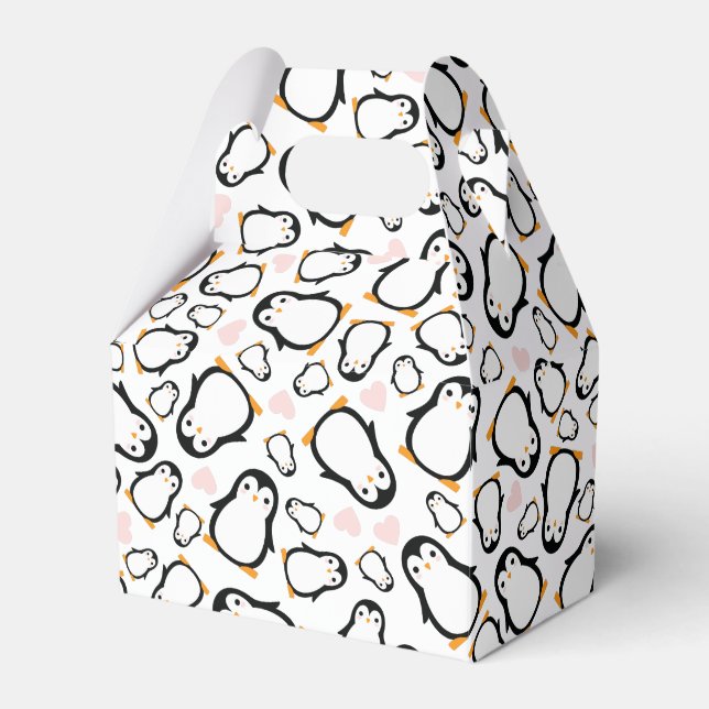 Rosa Penguin Baby Shower Presentaskar (Framsidan Sidan)