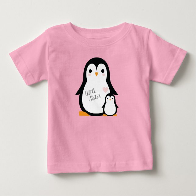 Rosa Penguin Baby Shower T Shirt (Framsida)