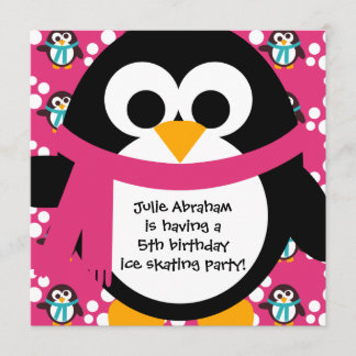 Rosa Penguin-partiets inbjudan