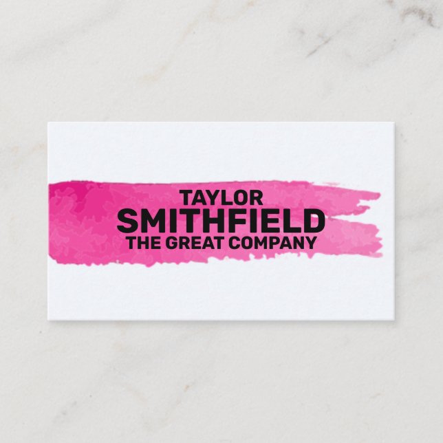 Rosa Penseldrag för färgton Visitkort (Framsida)