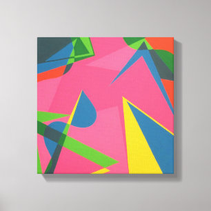 Rosa Penseldrag Modernt Canvastryck