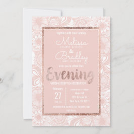  Rosa-penselskript i Ro Guld Blommigt kväll Inbjudningar