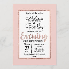  Rosa-penselskript på kvällar i ro Guld Blommigt Inbjudningar