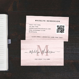Rosa-penselstreck Modern QR-kod för pensel Visitkort