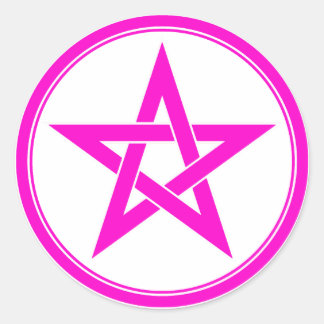 rosa pentacle runt klistermärke