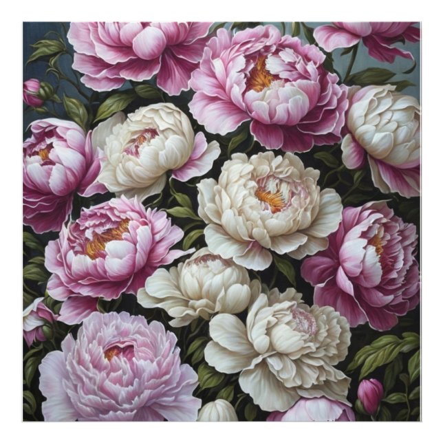 Rosa peonier fototryck (Framsidan)