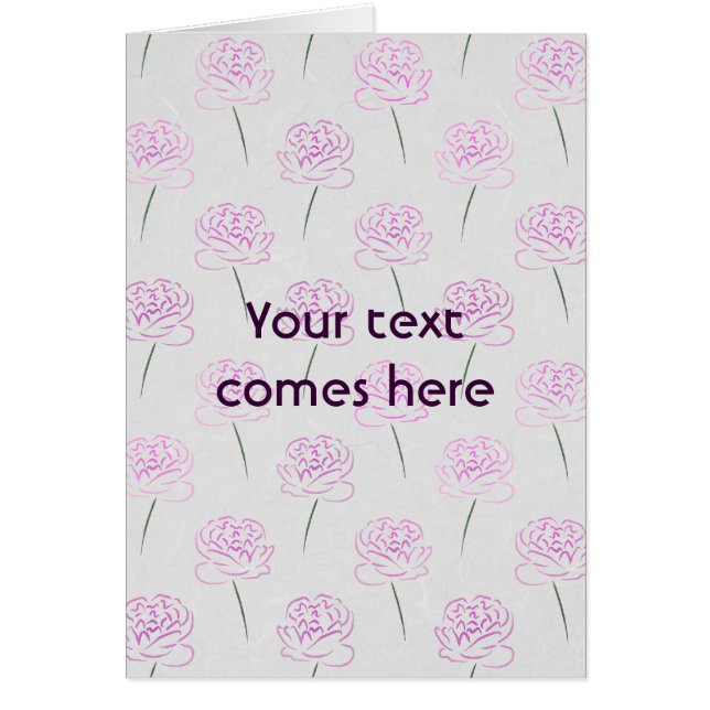 rosa peonier hälsningskort (Framsidan)