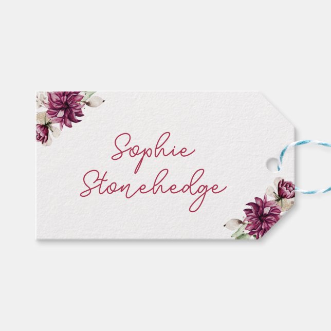 Rosa peonier på en underbar födelsedagsfest vatten presentetikett (Framsidan (Horisontell))