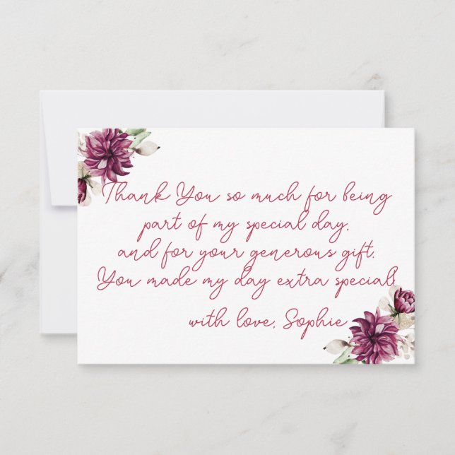 Rosa peonier på en underbar födelsedagsfest vatten tack kort (Framsida)