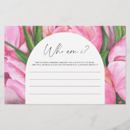 Rosa peonier - Vem är jag som spelar möhippa? Brevpapper