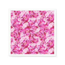 Rosa Peonies Abstrakt Blommig Cocktailservetter