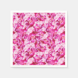 Rosa Peonies Abstrakt Blommig Cocktailservetter Pappersservett