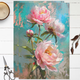 Rosa Peonies avoupage vävnadspapper för möbler