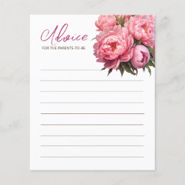 Rosa Peonies Baby Shower Game Advice för föräldrar