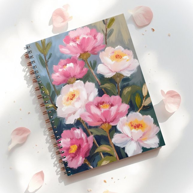 Rosa Peonies Blombukett Målning Anteckningsbok (Skapare uppladdad)