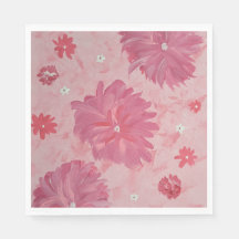 Rosa Peonies Blommigt Party Napkins