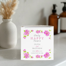 Rosa Peonies Blommigt Rosa Mini Bröllop Tissue Box Presentaskar