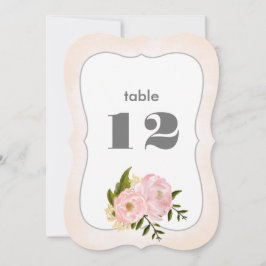  Rosa Peonies Bröllop Bordsnummer-kort Inbjudningar