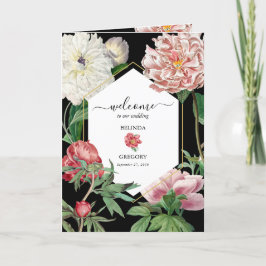 Rosa Peonies Bröllop Service Order Black Program