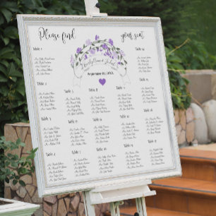 Rosa Peonies Bröllop Sittplatsdiagram 17 Bord Poster