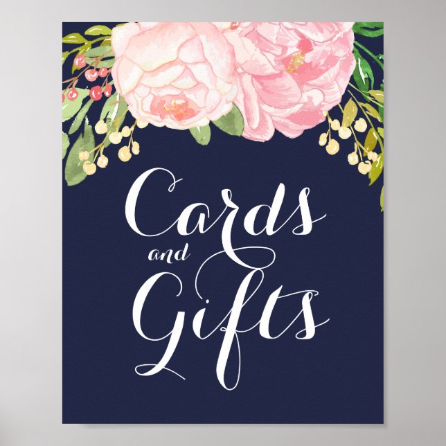 Rosa Peonies Cards and Gifts Sign (8x10) Poster (Framsidan)