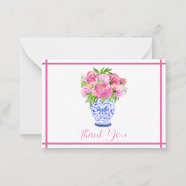 Rosa Peonies Chinoiserie Vas Tack Kort