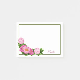 Rosa Peonies Corner Gräns Post-it Notes