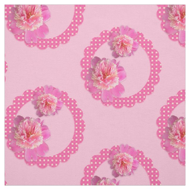 Rosa Peonies Fabric Tyg (Provkarta)