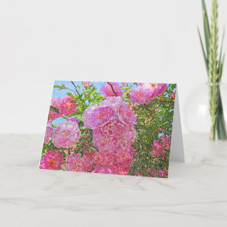 Rosa Peonies-Färgpenna-kort Kort