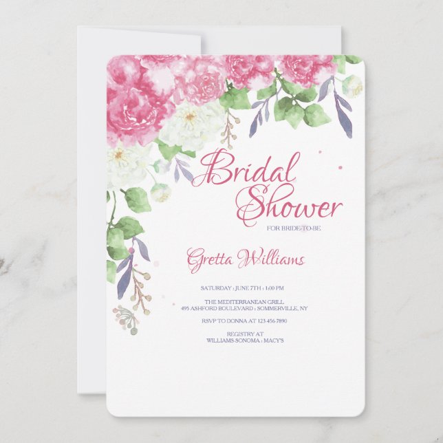 Rosa Peonies-inbjudan Inbjudningar (Framsida)